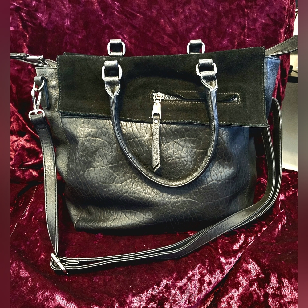 Moda Luxe Leather & Suede Shoulder Bag